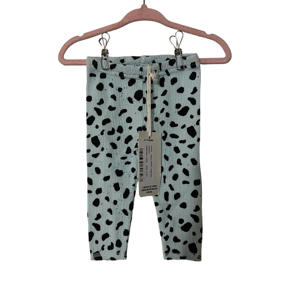 Noe & Zoe Clearwater Mash Blue Baby Waffle Leggings Size 0-3 Months NWT